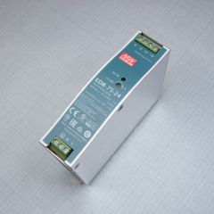 AC-DC, 76.8Вт, вход 90…264V AC, 47…63Гц /127…370В DC, выход 24В/3.2A, рег. вых 24…28В, изоляция 3000В AC, в кожухе на DIN-рейку 32х125.2х102мм, -20…+60°С