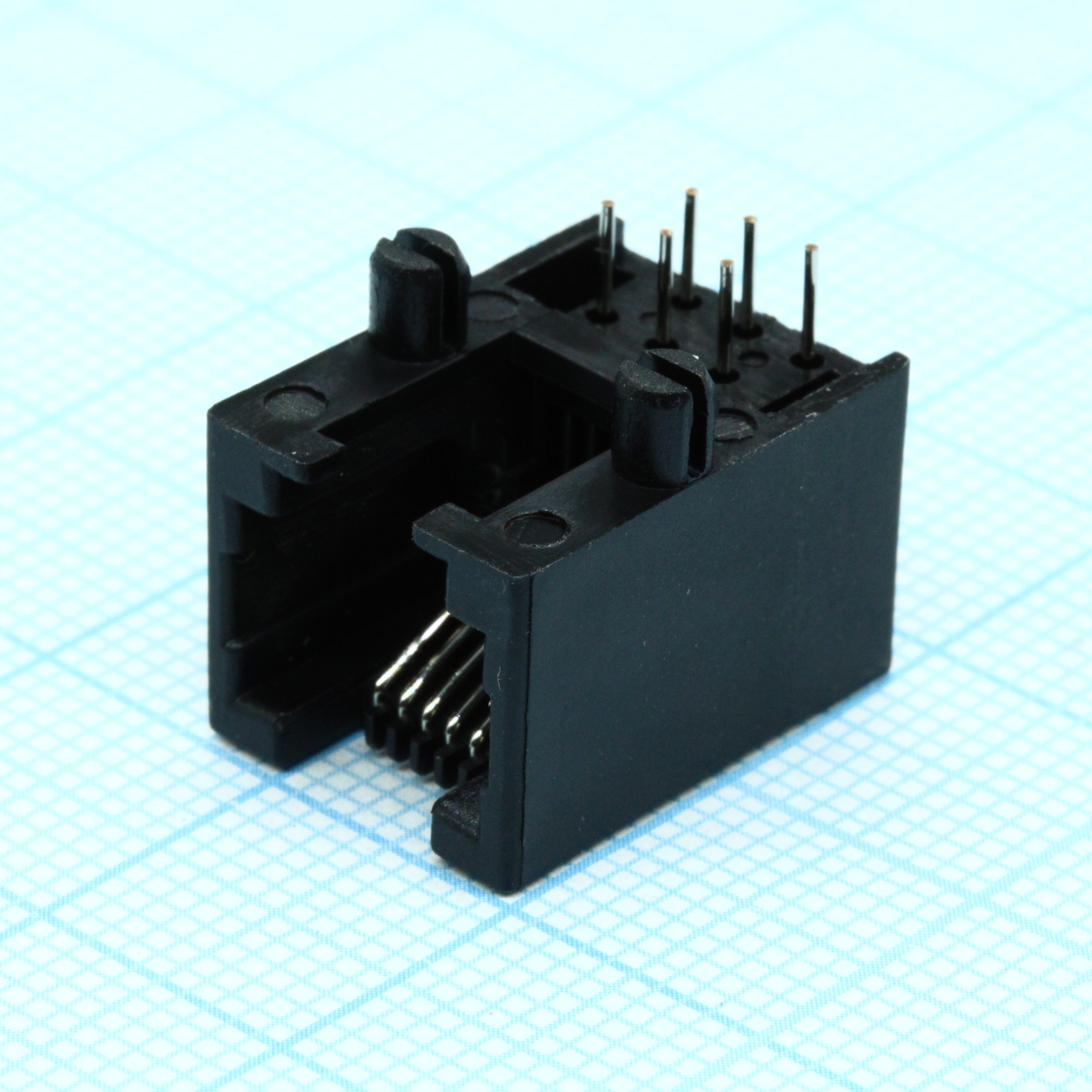 PCB Modular Jack 53 Series,6P6C,Black,Fu"