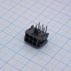 Разъем типа провод-плата, 3 мм, 6 контакт(-ов), Штыревой Разъем, Серия Micro-Fit 3.0