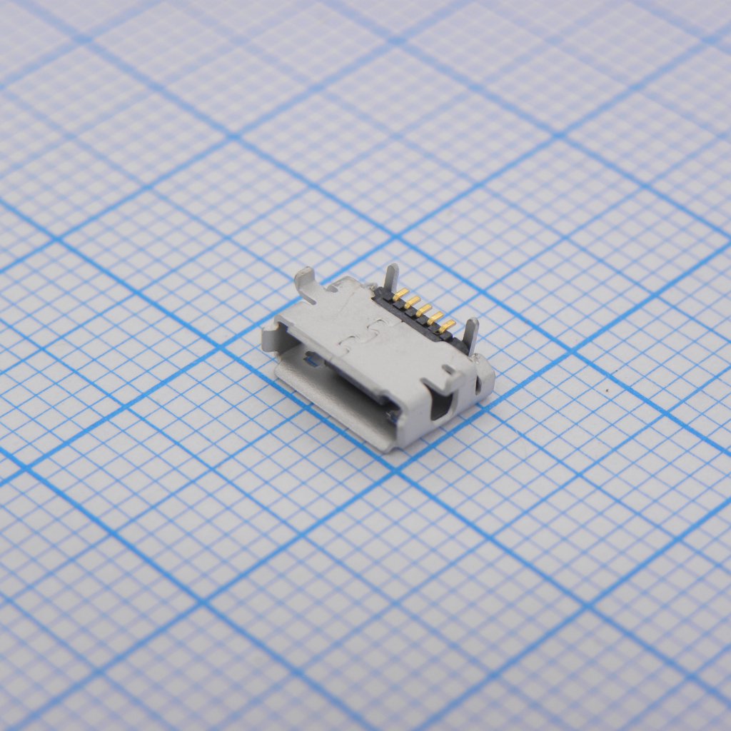 Разъем Micro USB тип B, USB 2.0, розетка, 5 вывод(-ов), Поверхностный Монтаж, Прямой Угол