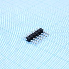Соединитель штыревой, вилка на плату однорядная прямая 6pin(1x6), шаг 2.54мм
