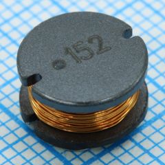 Катушка индуктивности SMD силовая проволочная 1.5мГн ±10% 1кГц 31Q-добротность феррит 190мА 5Ом лента на катушке