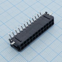 Разъем типа провод-плата, 3 мм, 24 контакт(-ов), Штыревой Разъем, Серия Micro-Fit 3.0 43045