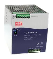 AC-DC, 960Вт, ККМ, 3-х фазный, вход 340…550В AC, 47…63/480…780В DC, выход 48В/20A, рег. вых 24...28В,  изоляция 3000В AC, в кожухе на DIN-рейку 110х125.2х150мм, -30…+70°С