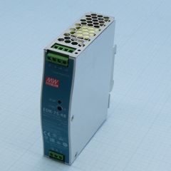 AC-DC, 76.8Вт, вход 90…264V AC, 47…63Гц /127…370В DC, выход 48В/1.6A, рег. вых 48…55В, изоляция 3000В AC, в кожухе на DIN-рейку 32х125.2х102мм, -20…+60°С