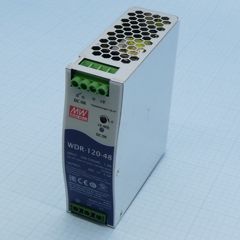 Преобразователь AC-DC на DIN-рейку  120Вт, вход 180…550V AC, 47…63Гц /254…780V DC, выход 48В/0…2,5A, рег. вых=48…58В, изоляция 3000В AC, в кожухе  40х125.2х113,5мм, -25…+70°С