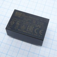 AC-DC,3Вт, вход 85…305В AC 47...440 Гц, 120...370B DC, выход 24В/125мА, изоляция 3000В AC, в корпусе на плату 37х24х15мм, -30...+85°C, монтаж в отверстия