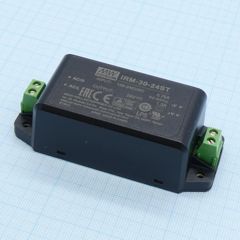 AC-DC, 31.2Вт, вход 85...264В AC 47...440 Гц, 120...370B DC, выход 24В/1.3А, изоляция 3000В AC, в корпусе на шасси, 91x39.5x28.5мм, -30...+70°C, винтовые зажимы