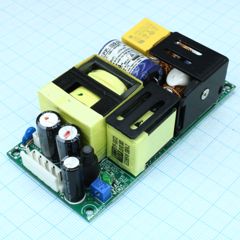 AC-DC, 143.1Вт (вент. 202.5Вт), ККМ, вход 80…264V AC, 47…63Гц /113…370В DC, выход 27В/5.3A (вент. 7.5А), рег. вых 25.6…28.4В, изоляция 3000В AC, открытая плата 101.6х50.8х29мм, -30…+70°С, доп. выход 12В/0.5А