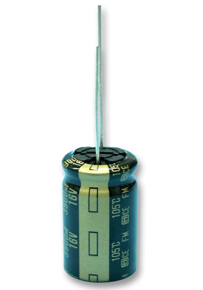 Конденсатор алюминиевый электролитический ● Low impedance 47мкФ 25В 20% (5 X 11мм) радиальные выводы 2мм 280мА 2000час 105°С Россыпь