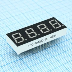 4-х разрядный индикатор 10,16мм/красный/660нм/20-30мкд/ОК