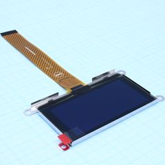 OLED 2.7" графический с рамкой, 128x64, COG, белый, 89,7 х 47,2 мм, интерфейс 6800, 8080, SPI, I2C, -40...+80 С