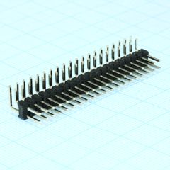 Соединитель штыревой, вилка на плату двухрядная угловая 40pin(2x20), шаг 2.54мм