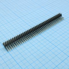 Соединитель штыревой, вилка на плату двухрядная угловая 80pin(2x40), шаг 2.54мм (A=6.30mm, B=3.20mm, C=4.36mm)
