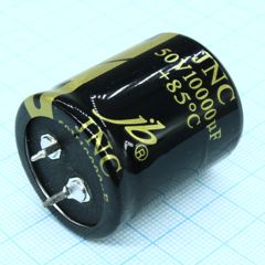 Конденсатор алюминиевый электролитический 10000мкФ 50В ±20% (30 X 35мм) защелкиваемые выводы 10мм 2000час 85°C