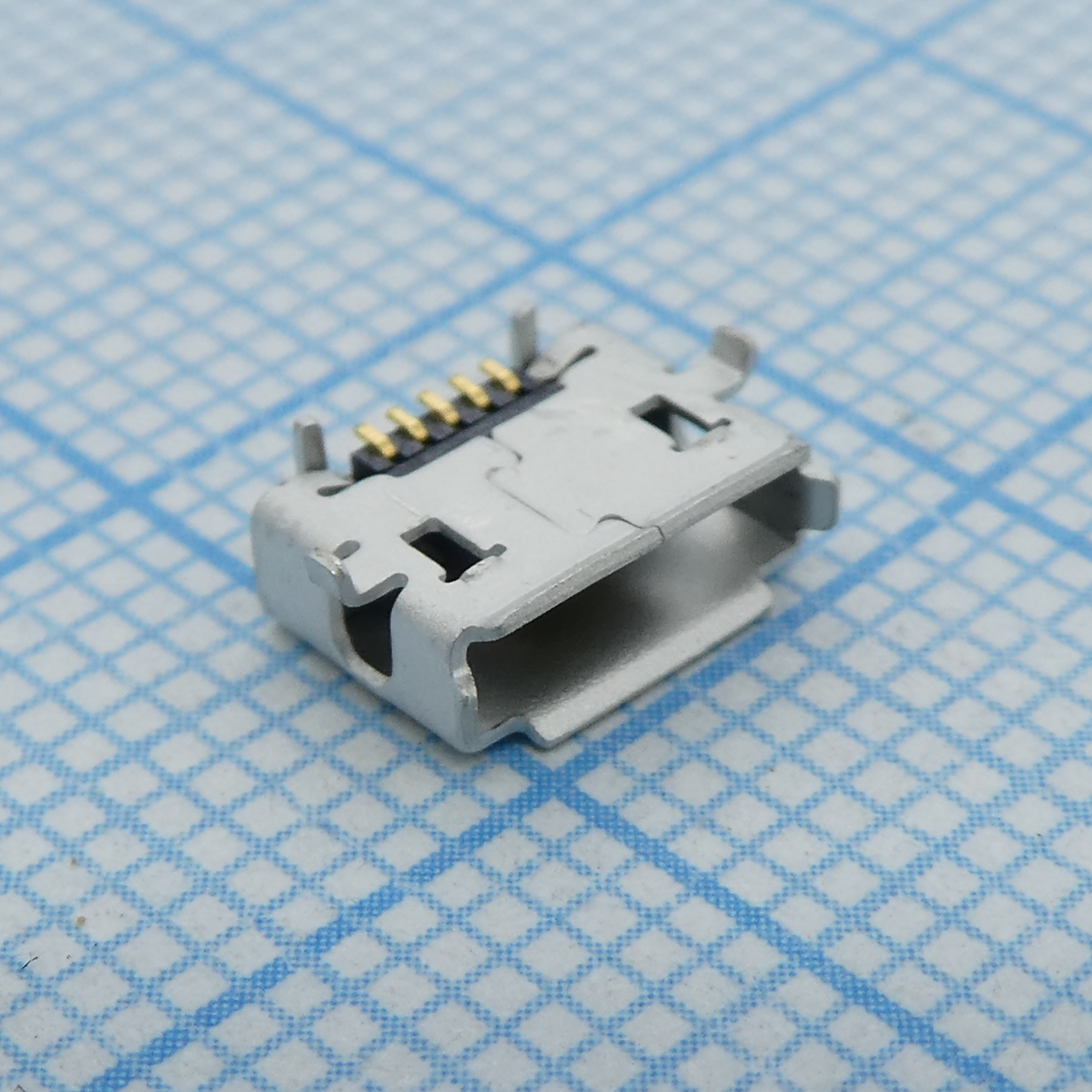 Разъем Micro USB тип B, USB 2.0, розетка, 5 вывод(-ов), Поверхностный Монтаж, Прямой Угол