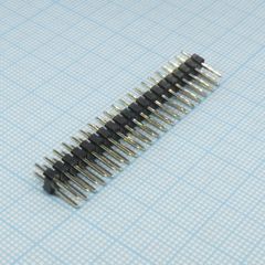 Соединитель штыревой, вилка на плату двухрядная прямая 40pin(2x20), шаг 2.54мм
