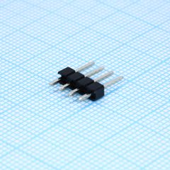 Соединитель штыревой, вилка на плату однорядная прямая 4pin(1x4), шаг 2.54мм
