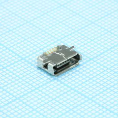 Разъем micro-USB тип AB розетка на плату, 5 выв. угловая