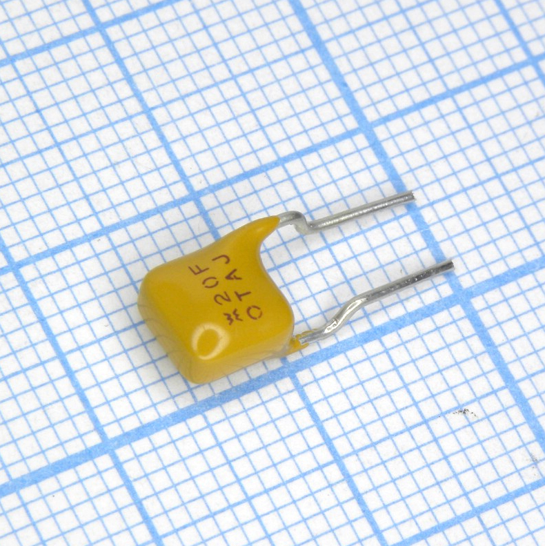 Самовосстанавливающийся предохранитель PTC 0.12A(hold) 0.24A(trip) 250VAC 60VDC 3A 1W 1.5s 4Ohm Radial 6.5 X 4.6 X 7mm