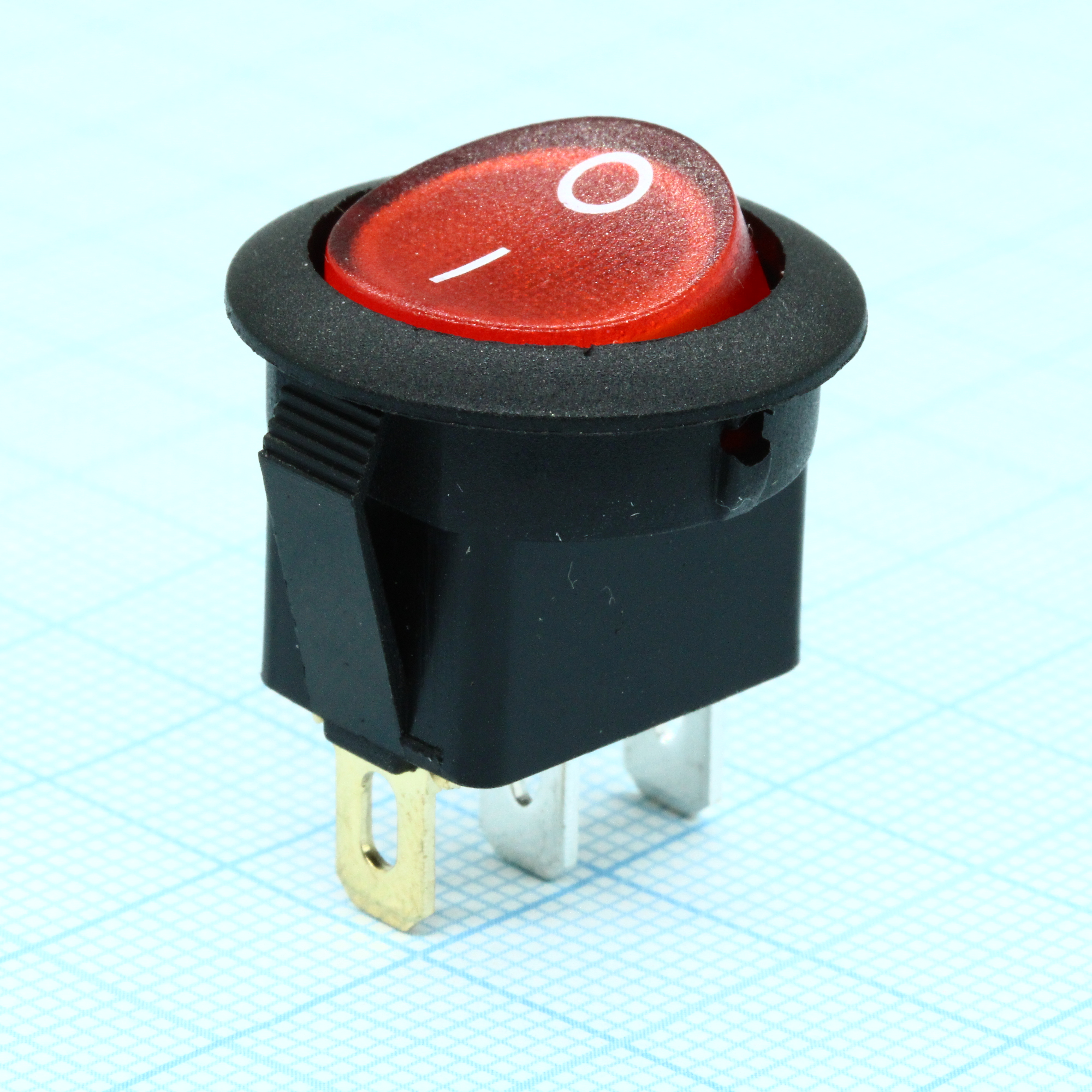 Переключатель с подсветкой ON-OFF (10A 125VAC, 6.5A 250VAC, 15A 12VDC) SPST 3P