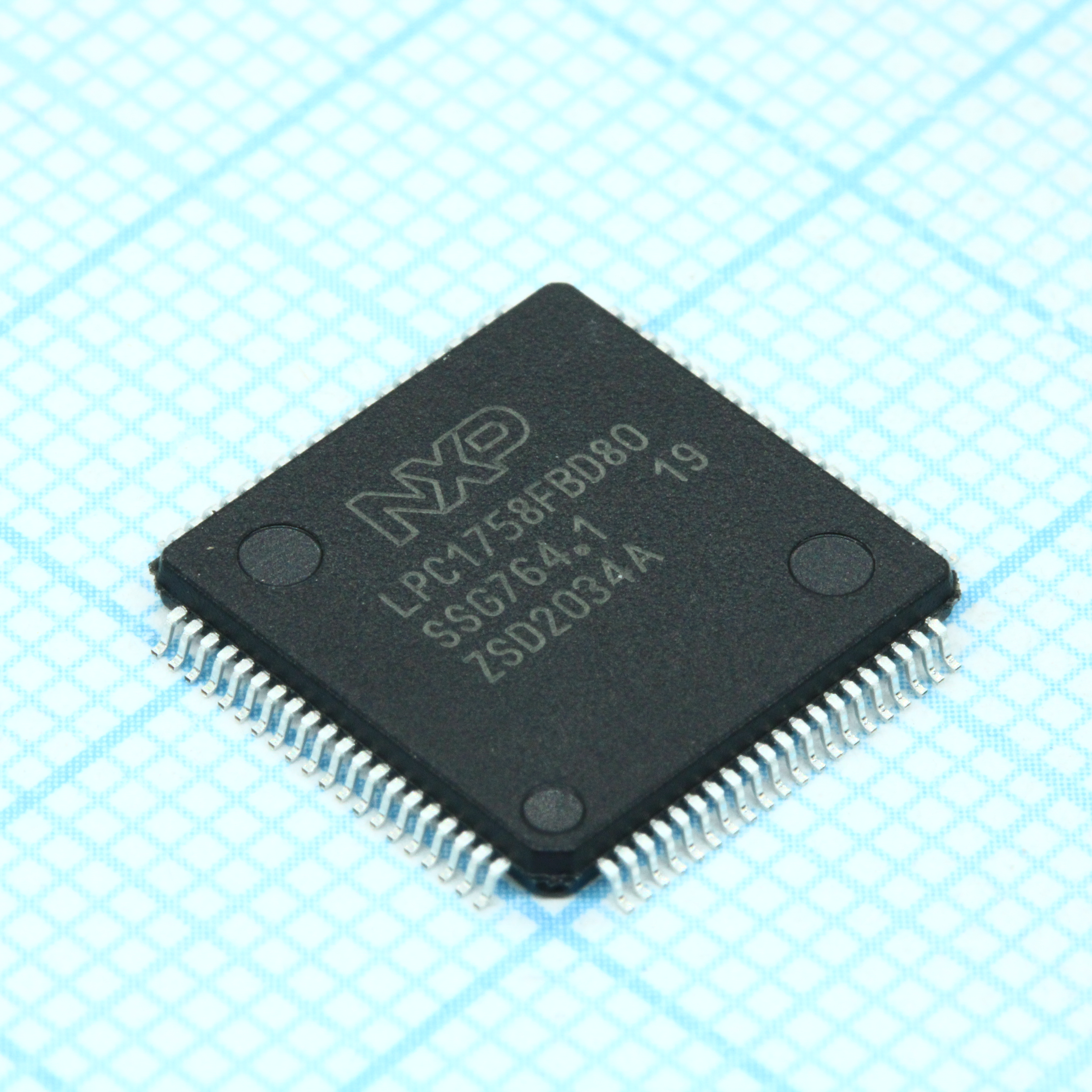 Микроконтроллер NXP 32-бит ядро ARM Cortex-M3, 100 МГц, 512кБ Flash, 64кБ ОЗУ, 6кан12разр.АЦП,10разр.ЦАП, USB2.0, Ethernet, 2xCAN, 4xUART, SPI, I2C, 3-ф ШИМ, 8канПДП, RTC