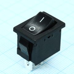 Выключатель клавишный 6А 250В ON-OFF 2 Pin -черный-