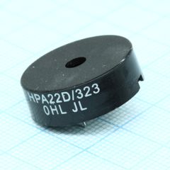 Звукоизлучатель пьезокерамический, 10Vp-p, (1~30Vp-p) 3 мА, 90 дБ, 4±0.5 кГц, D=22х7.4 мм
