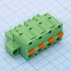 Разъемный клеммный блок, 4 контакта. Серия 2EDGKDM-7.62