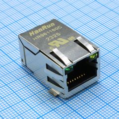 Разъем RJ45 для поверхностного монтажа с портом 1x1 с магнитным модулем и светодиодом для приложений 10 / 100Base-TX