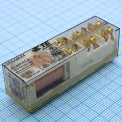 Реле силовое 8А три группы на замыкание-размыкание катушка 24В (55x16.51x16.5)мм мотнаж в отверстие