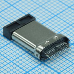 Соединитель USB 3.1 тип C вилка 24 контакта шаг 0.5мм угловой 22 терминала 1 порт лоток