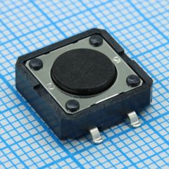 Кнопка тактильная 12х12 h=4.3 1.47N(150гр) 0.05А 24В SMD монтаж