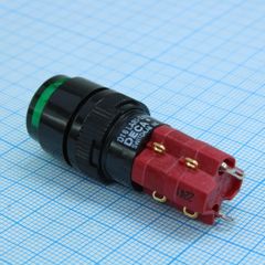 D16LAR1-2ABKG, Переключатель кнопочный с фиксацией 250В/5А LED подсветка 24В