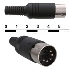 Разъем DIN 7, вилка на кабель 5pin, 1А