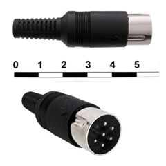 Разъем DIN 7, вилка на кабель 6pin, 1А