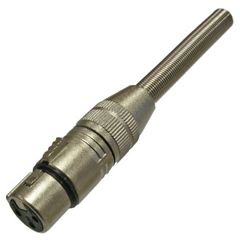 Разъем микрофонный XLR, гнездо 3-х полюсное, пружина на кабель