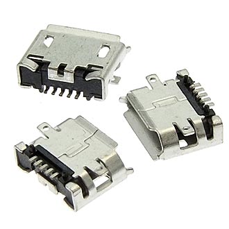 Разъем Micro USB тип B, USB 2.0, розетка, 5 контактов