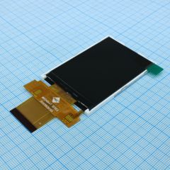 TFT 2.4", 240x320, 8/16 битный параллел. интерфейс, 65k, LED подсв., яркость 460 cd/m2, контрастность 500:1, драйвер ST7789V2, напр.пит. 2.8В, 6 o'clock, -20...70C