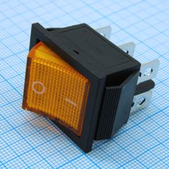 Выключатель клавишный с подсветкой ON-ON (6c) 15А 250В