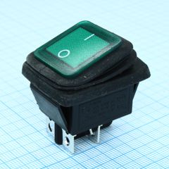 Выключатель клавишный с подсветкой и влагозащитой IP54 ON-OFF (4c) 15А 250В