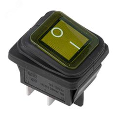 Выключатель клавишный с подсветкой и влагозащитой IP54 ON-OFF (4c) 15А 250В