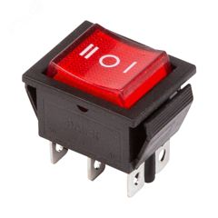 Выключатель клавишный с подсветкой с нейтралью ON-OFF-ON (6c) 15А 250В