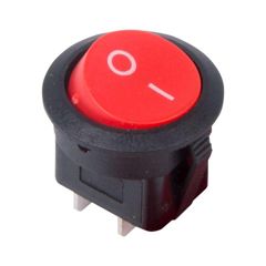 Переключатель ON-OFF без подсветки 6A 250VAC 10000 циклов круглая кнопка красная
