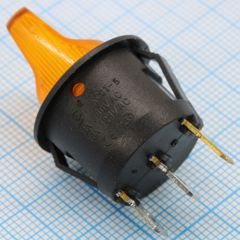 Переключатель ON-OFF с подсветкой 6A 250VAC 10000 циклов круглая кнопка желтая