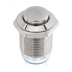 Кнопка антивандальная d12 2A 250B (2c) OFF-(ON) выпуклая без фикс.
