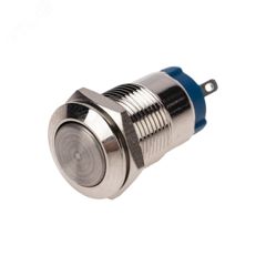 Кнопка антивандальная d12 2A 250B с/фикс (2c) OFF-ON выпуклая с фикс.