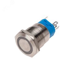 Кнопка антивандальная с подсветкой 250В d19 5A 250B (5c) ON-OFF/OFF-ON с фиксацией