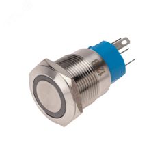 Кнопка антивандальная с подсветкой 12В d19 5A 250B (5c) ON-OFF/OFF-ON с фиксацией