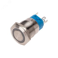 Кнопка антивандальная с подсветкой 250В d19 5A 250B (5c) ON-OFF/OFF-ON с фиксацией